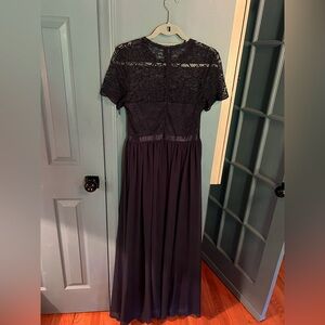 Navy Lace Evening Dress, perfect for a special occasion.